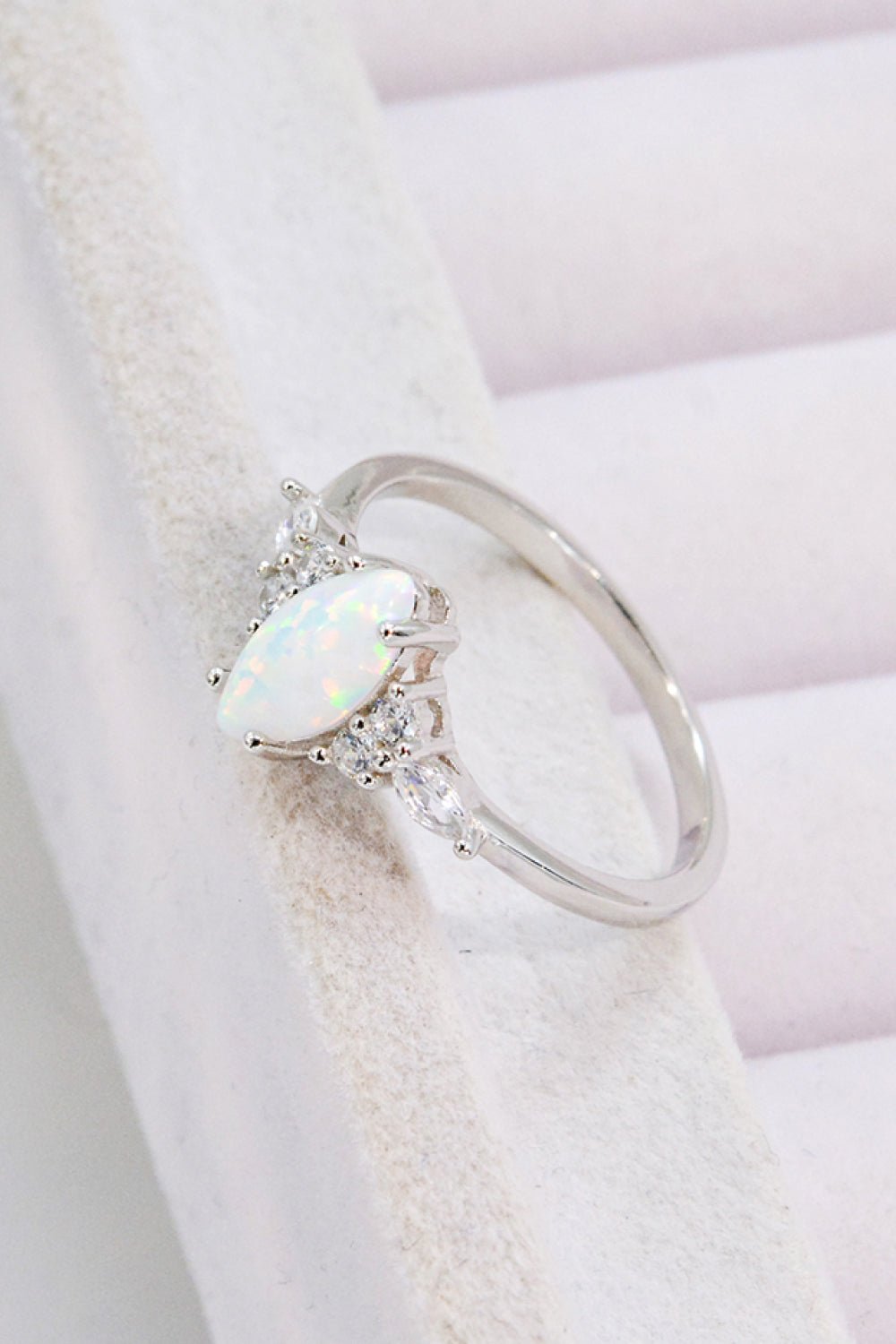 Opal and Zircon Platinum-Plated Ring - Shah S. Sahota