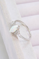 Opal and Zircon Platinum-Plated Ring - Shah S. Sahota