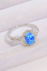 Opal and Zircon 925 Sterling Silver Ring - Shah S. Sahota