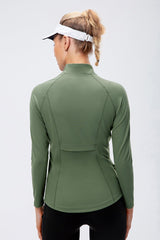 Zip Up Exposed Seam Top with Pockets - Shah S. Sahota