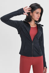Drawstring Detail Zip Up Sports Jacket with Pockets - Shah S. Sahota