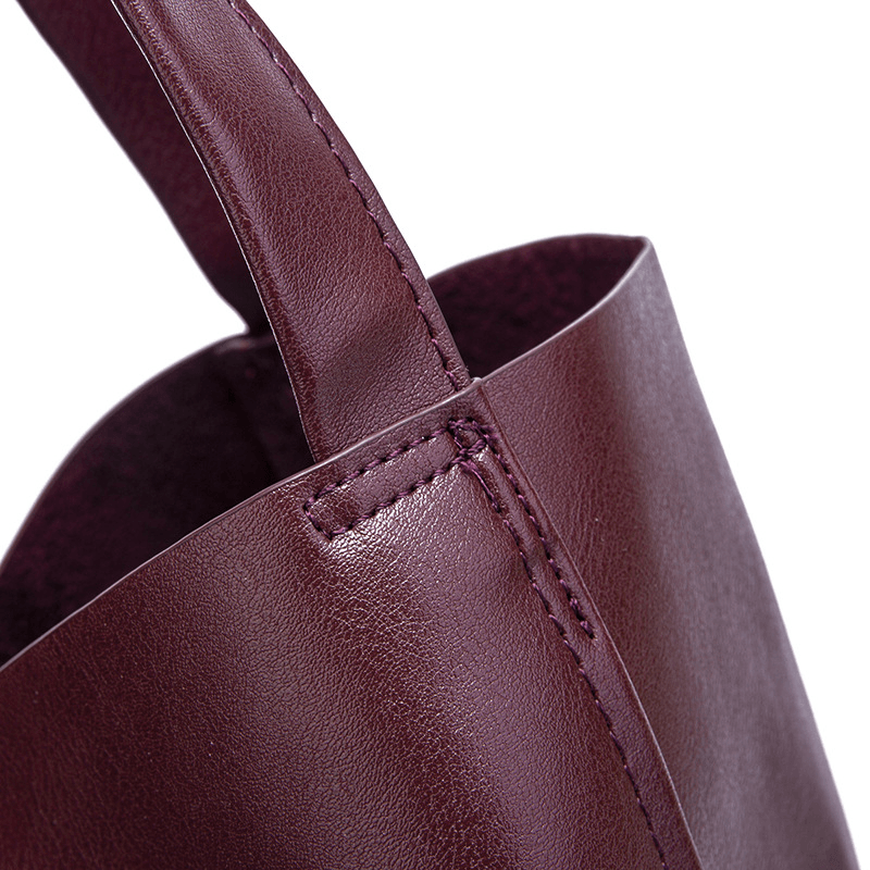 Retro Large Capacity Waxy Leather Tote Bag - Shah S. Sahota