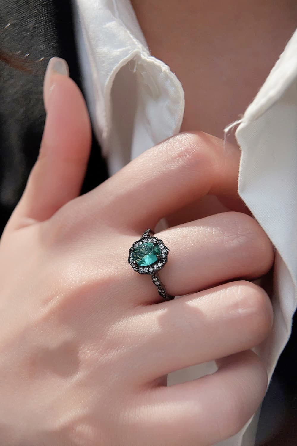 925 Sterling Silver Paraiba Tourmaline 4-Prong Ring - Shah S. Sahota