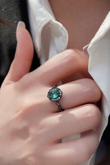 925 Sterling Silver Paraiba Tourmaline 4-Prong Ring - Shah S. Sahota