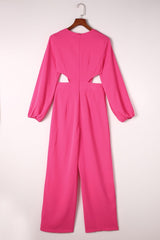Balloon Sleeve Cutout Plunge Jumpsuit - Shah S. Sahota