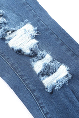 Distressed High Waist Pocket Jeans - Shah S. Sahota