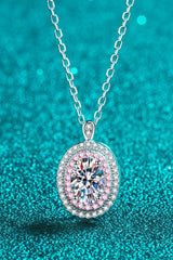 925 Sterling Silver Rhodium-Plated 1 Carat Moissanite Pendant Necklace - Shah S. Sahota