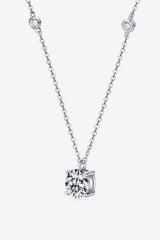 2 Carat Moissanite 4-Prong 925 Sterling Silver Necklace - Shah S. Sahota