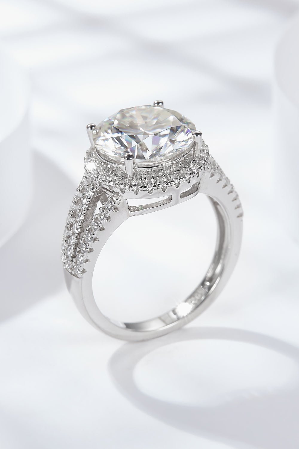 5 Carat Moissanite Split Shank Ring - Shah S. Sahota