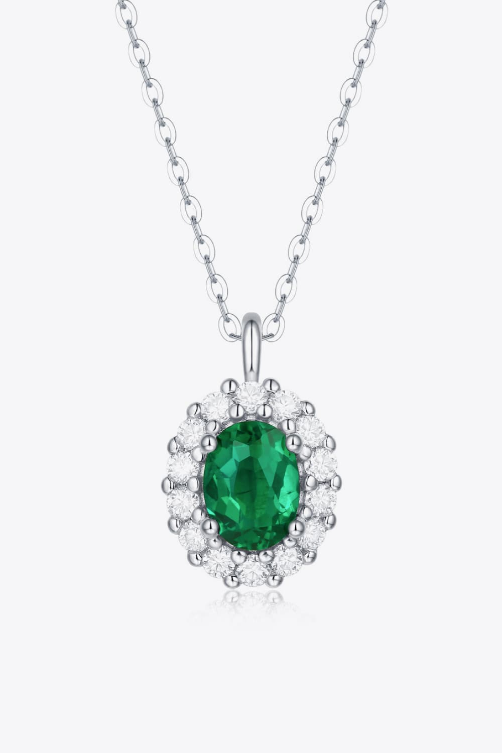 1.5 Carat Lab-Grown Emerald 925 Sterling Silver Necklace - Shah S. Sahota
