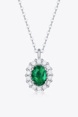 1.5 Carat Lab-Grown Emerald 925 Sterling Silver Necklace - Shah S. Sahota
