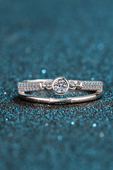 Moissanite Cutout Rhodium-Plated Ring - Shah S. Sahota