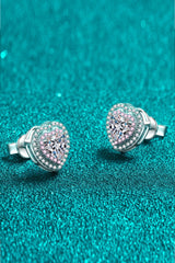 Moissanite Heart-Shaped Stud Earrings - Shah S. Sahota