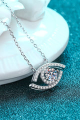Moissanite Evil Eye Pendant 925 Sterling Silver Necklace - Shah S. Sahota