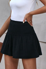 Smocked Waist Culotte Shorts - Shah S. Sahota