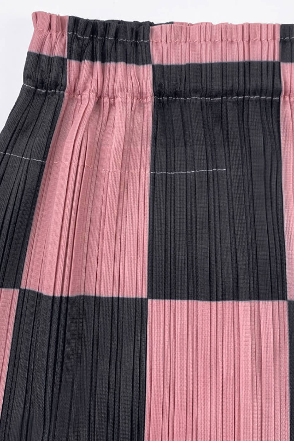 Checkered Accordion Pleated Midi Skirt - Shah S. Sahota