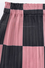 Checkered Accordion Pleated Midi Skirt - Shah S. Sahota