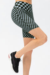 Checkerboard Exposed Seam Biker Shorts - Shah S. Sahota