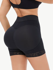 Full Size Zip-Up Lace Trim Shaping Shorts - Shah S. Sahota