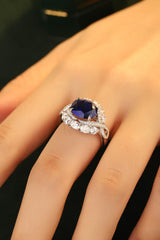 5 Carat Lab-Grown Sapphire Platinum-Plated Ring - Shah S. Sahota