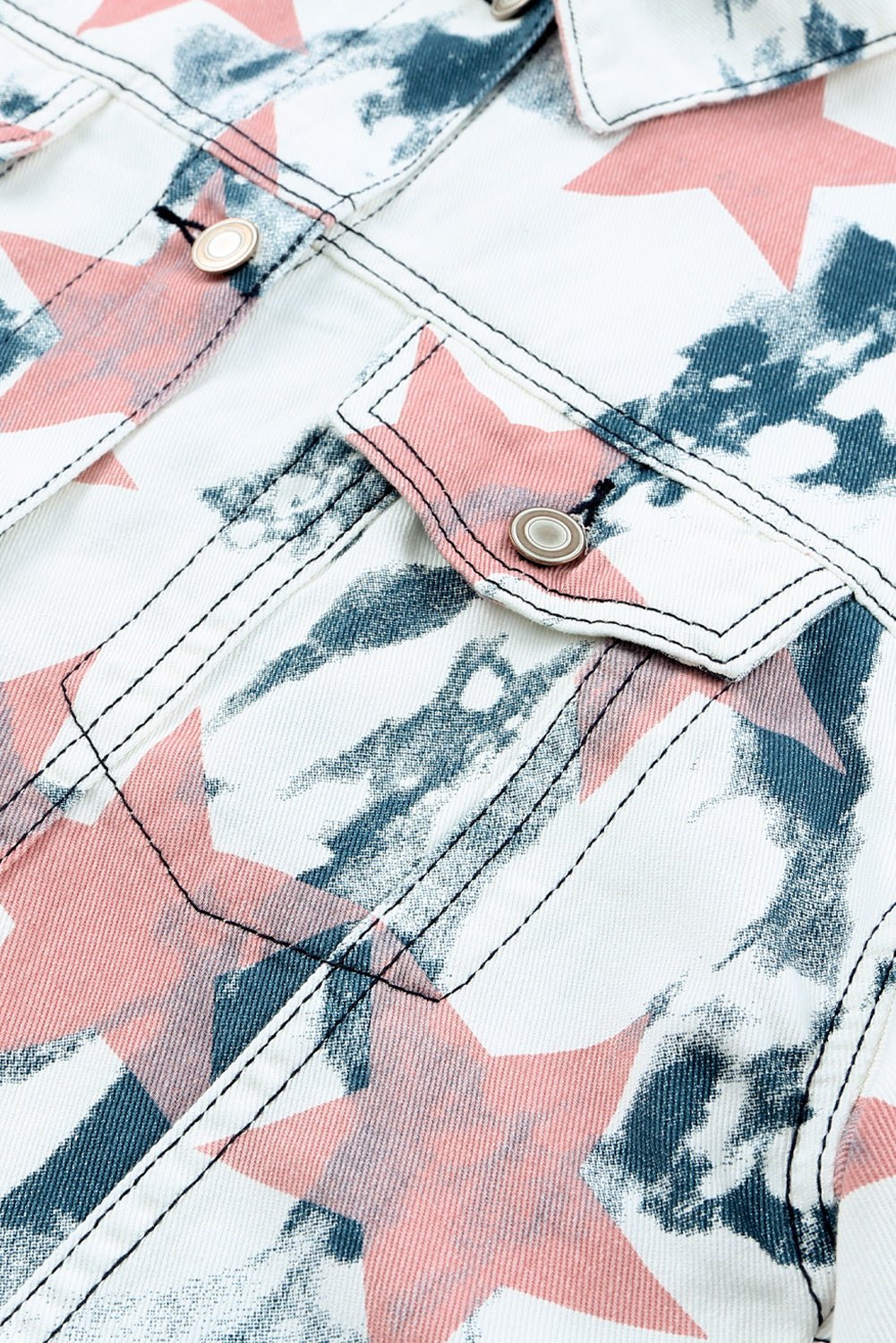 Star Tie-Dye Button Down Denim Jacket - Shah S. Sahota