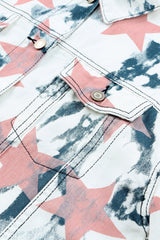 Star Tie-Dye Button Down Denim Jacket - Shah S. Sahota