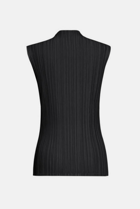 Accordion Pleated Mock Neck Sleeveless Top - Shah S. Sahota