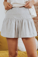 Smocked Waist Culotte Shorts - Shah S. Sahota