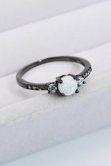 925 Sterling Silver Round Opal Ring - Shah S. Sahota
