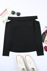 Cutout Off-Shoulder Long Sleeve Top - Shah S. Sahota