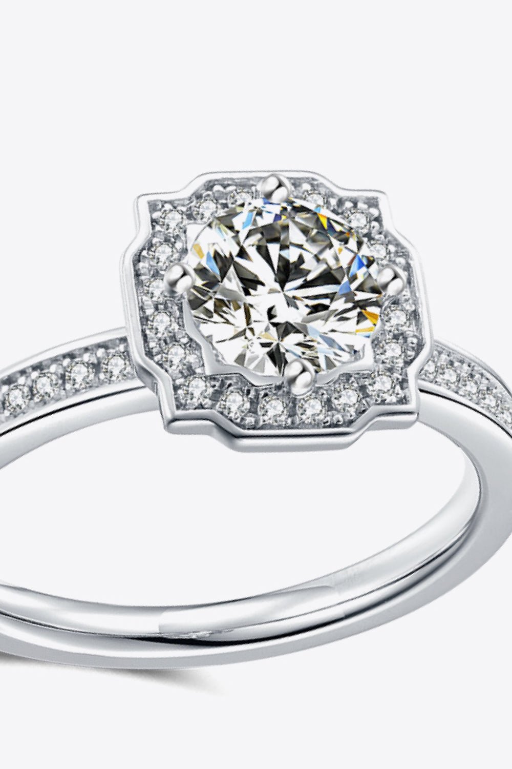 1 Carat Moissanite Platinum-Plated Ring - Shah S. Sahota