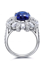 5 Carat Lab-Grown Sapphire Flower Shape Ring - Shah S. Sahota