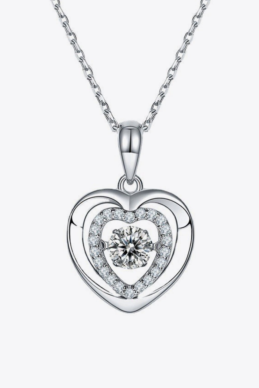 Moissanite Heart Pendant Necklace - Shah S. Sahota