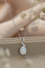 Opal Oval Pendant Chain Necklace - Shah S. Sahota