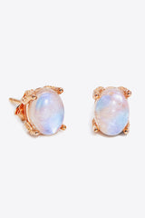 Natural Moonstone 4-Prong Stud Earrings - Shah S. Sahota