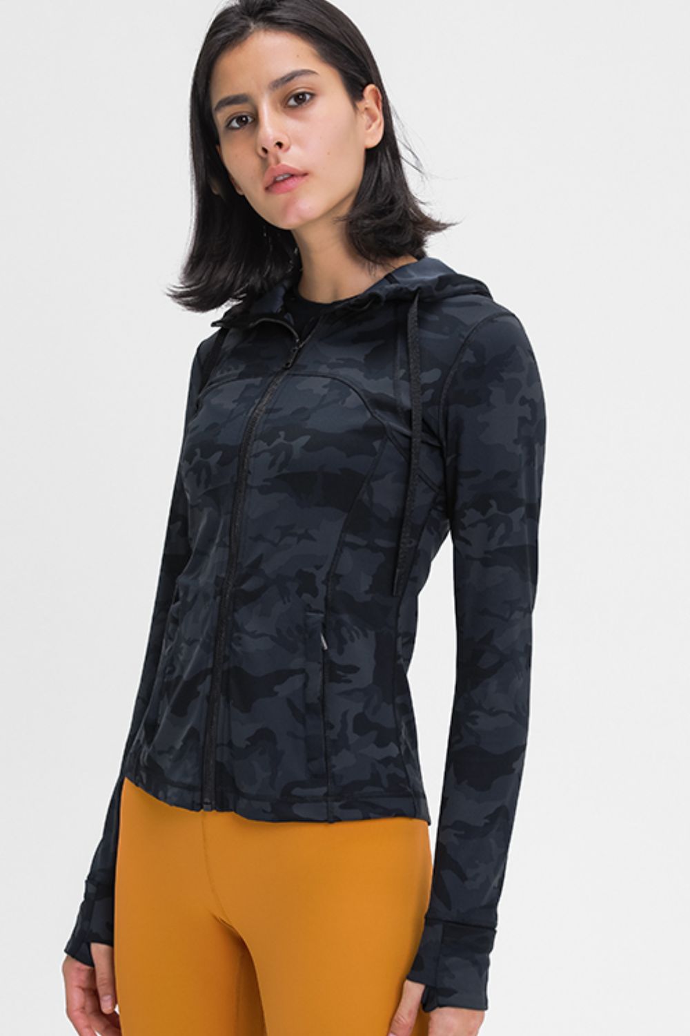 Drawstring Detail Zip Up Sports Jacket with Pockets - Shah S. Sahota