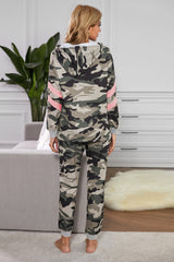 Camouflage Contrast Detail Hoodie and Joggers Lounge Set - Shah S. Sahota