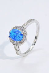 Opal and Zircon 925 Sterling Silver Ring - Shah S. Sahota