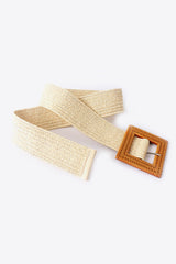 Square Buckle Elastic Braid Belt - Shah S. Sahota