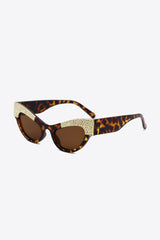 UV400 Rhinestone Trim Cat-Eye Sunglasses - Shah S. Sahota