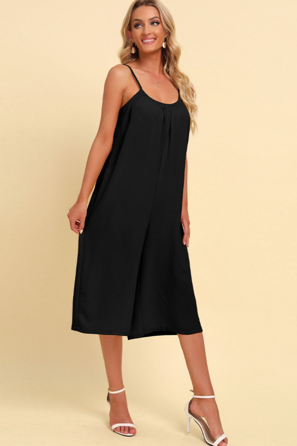Spaghetti Strap Scoop Neck Jumpsuit - Shah S. Sahota