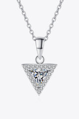 925 Sterling Silver Triangle Moissanite Pendant Necklace - Shah S. Sahota