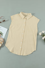 Cap-Sleeve Button Down Shirt - Shah S. Sahota