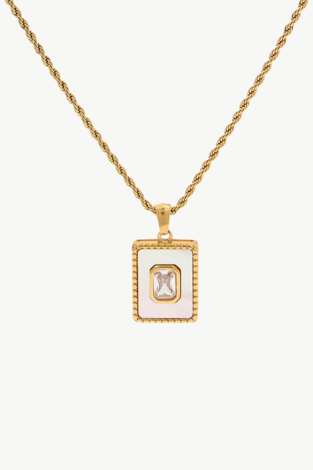 Square Pendant Twisted Chain Necklace - Shah S. Sahota