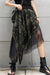 Camouflage Asymmetrical Distressed Denim Skirt with Mesh - Shah S. Sahota