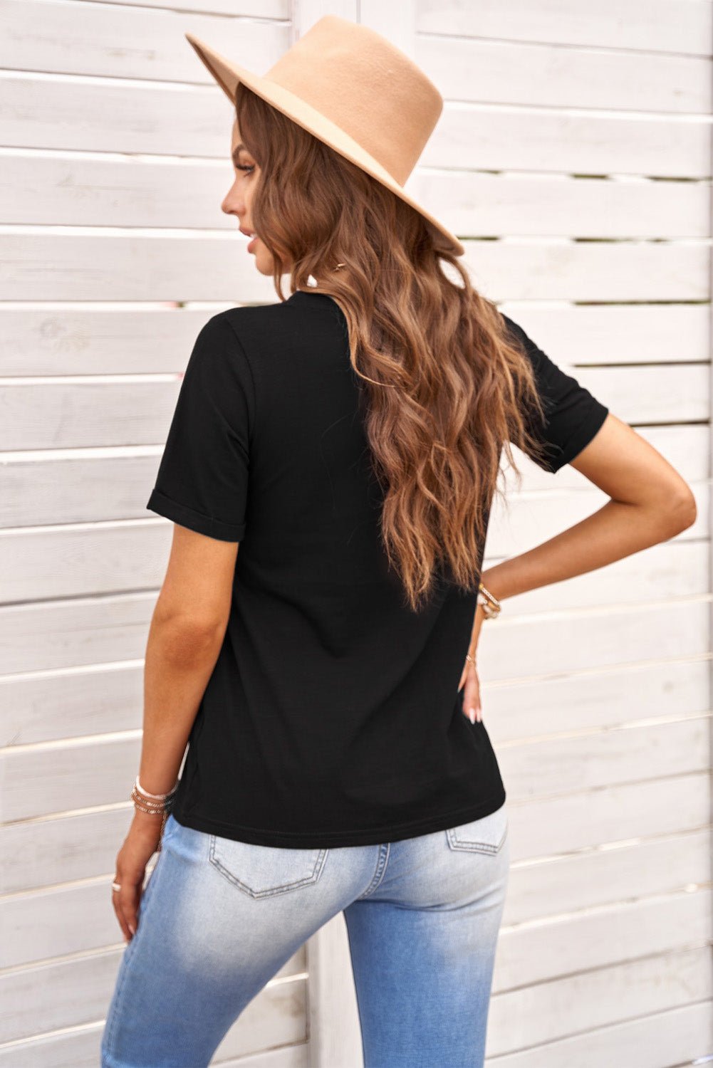 Just For You Cuffed Sleeve T-Shirt - Shah S. Sahota