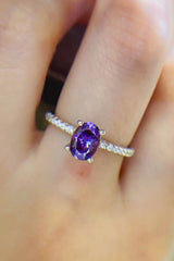 1 Carat Purple Moissanite 4-Prong Ring - Shah S. Sahota