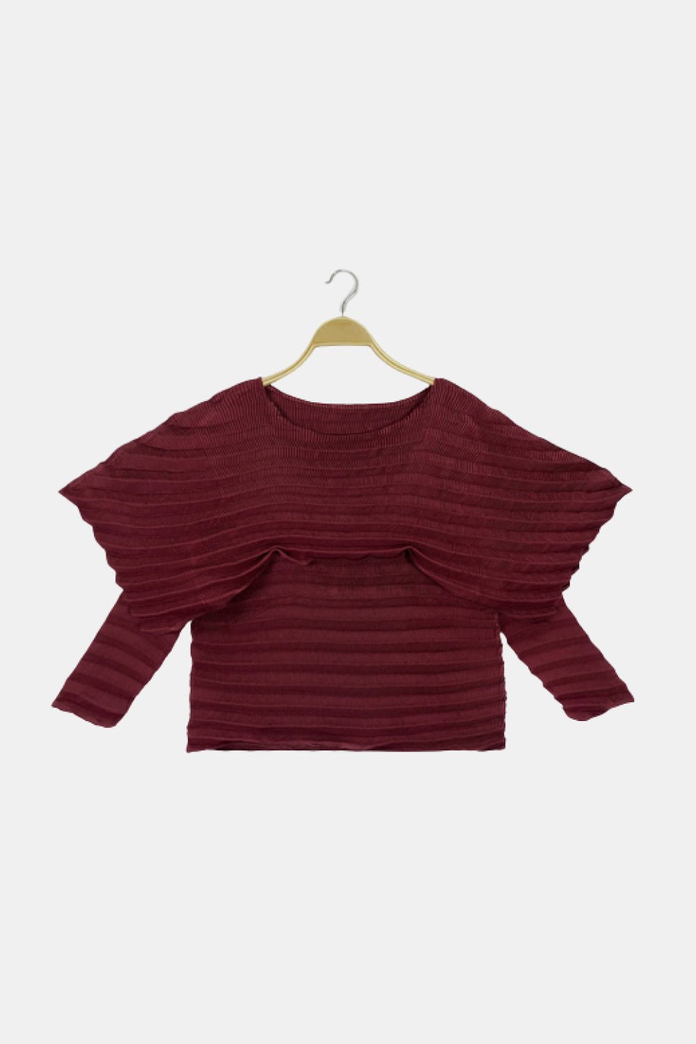Accordion Pleated Cape Collar Top - Shah S. Sahota