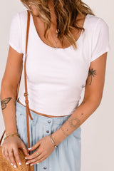Cutout Tie Back Cropped Top - Shah S. Sahota