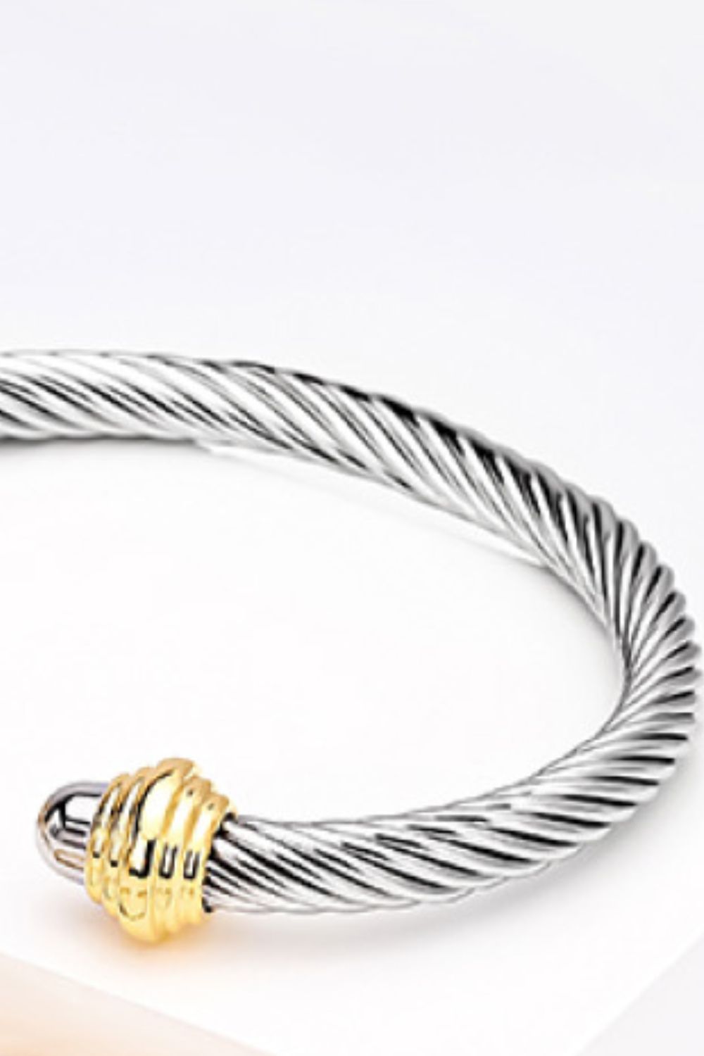 Stainless Steel Twisted Open Bracelet - Shah S. Sahota